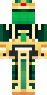 a jade samurai in green and gold ceremonial armor