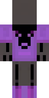 an enderman-inspired figure, tall and black with purple eyes