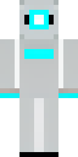 a sleek white service robot with a single cyan sensor