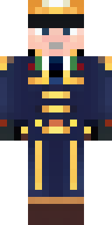 an airship captain in a navy coat with copper gadgets