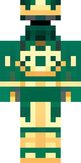 a jade samurai in green and gold ceremonial armor