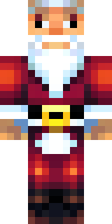 a jolly Santa in a red suit with a white beard and sack