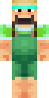 a farmer villager in a straw hat with a green apron