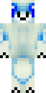 a snow fox spirit in white fur with blue markings