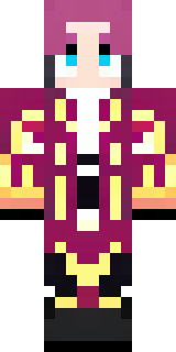 a fire mage in crimson robes with burning orange sleeves