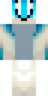 a snow fox spirit in white fur with blue markings