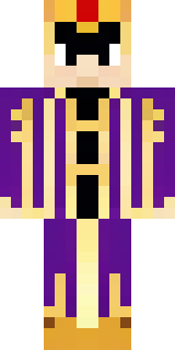 a young king in an ermine-trimmed purple cloak and gold crown