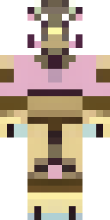 a piglin brute in gold armor with a snout and tusks