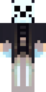 a necromancer in tattered black robes with a bone mask