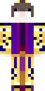 a young king in an ermine-trimmed purple cloak and gold crown