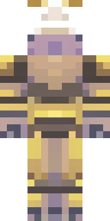 a piglin brute in gold armor with a snout and tusks