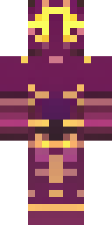 a nether hunter in crimson hide with glowing gold trim