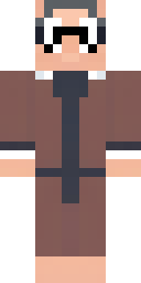 a friendly villager librarian in brown robes with glasses
