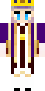 a young king in an ermine-trimmed purple cloak and gold crown