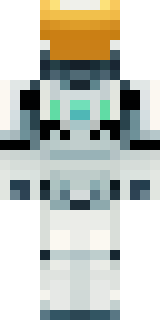 a mecha pilot in a white flight suit with a segmented helmet
