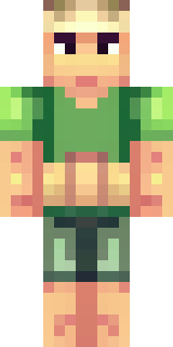 a farmer villager in a straw hat with a green apron