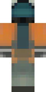 a battle-worn pilot in orange plating with scorch marks