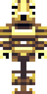 a piglin brute in gold armor with a snout and tusks