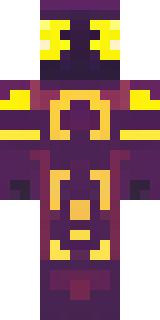 a nether hunter in crimson hide with glowing gold trim