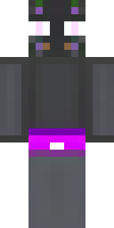 an enderman-inspired figure, tall and black with purple eyes