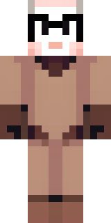 a friendly villager librarian in brown robes with glasses