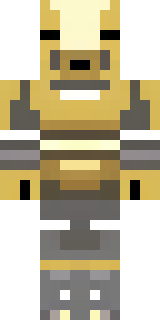 a piglin brute in gold armor with a snout and tusks