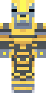 a piglin brute in gold armor with a snout and tusks
