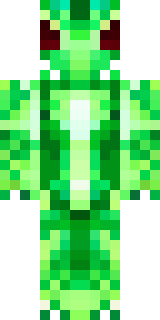 a dragon hybrid with green scales, horns and a spined tail