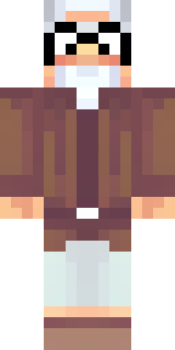 a friendly villager librarian in brown robes with glasses