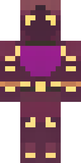 a nether hunter in crimson hide with glowing gold trim