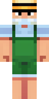 a farmer villager in a straw hat with a green apron