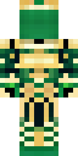 a jade samurai in green and gold ceremonial armor