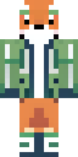 an anthropomorphic fox in a green explorer jacket