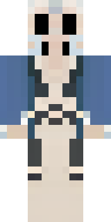a ghostly pirate with pale skin and a tattered blue coat