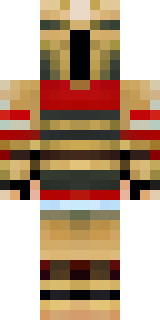 a gladiator in bronze arm guards and a red-plumed helmet