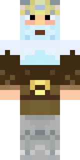 a frost viking in white furs and a horned helm