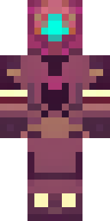 a nether hunter in crimson hide with glowing gold trim