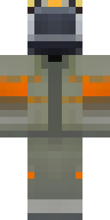 a battle-worn pilot in orange plating with scorch marks