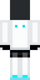 a sleek white service robot with a single cyan sensor