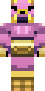 a piglin brute in gold armor with a snout and tusks