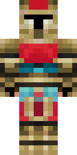 a gladiator in bronze arm guards and a red-plumed helmet