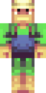 a farmer villager in a straw hat with a green apron