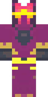 a nether hunter in crimson hide with glowing gold trim