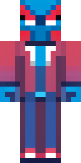 a masked hero in a sleek red and blue suit with a chest emblem