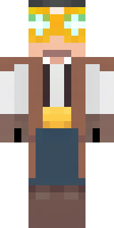 a steampunk inventor in a brown leather coat and brass goggles