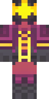a nether hunter in crimson hide with glowing gold trim
