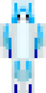 a snow fox spirit in white fur with blue markings