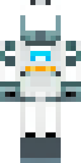 a mecha pilot in a white flight suit with a segmented helmet