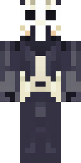 a necromancer in tattered black robes with a bone mask
