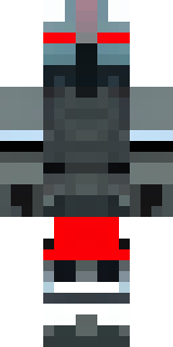 a chrome-armed enforcer in dark tactical gear with red optics
